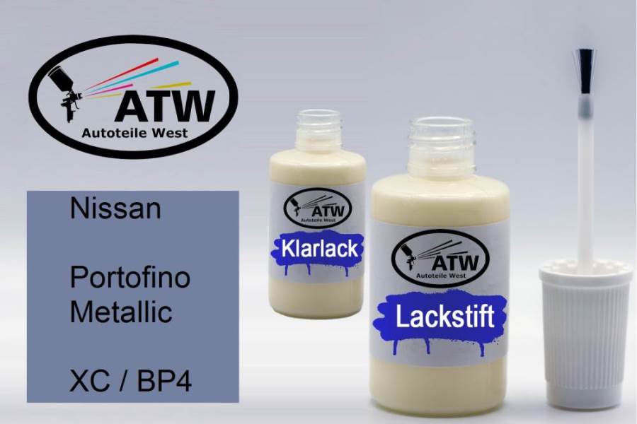 Nissan, Portofino Metallic, XC / BP4: 20ml Lackstift + 20ml Klarlack - Set, von ATW Autoteile West.